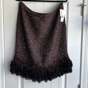 NWT Lafayette 148 beaded skirt, size 16